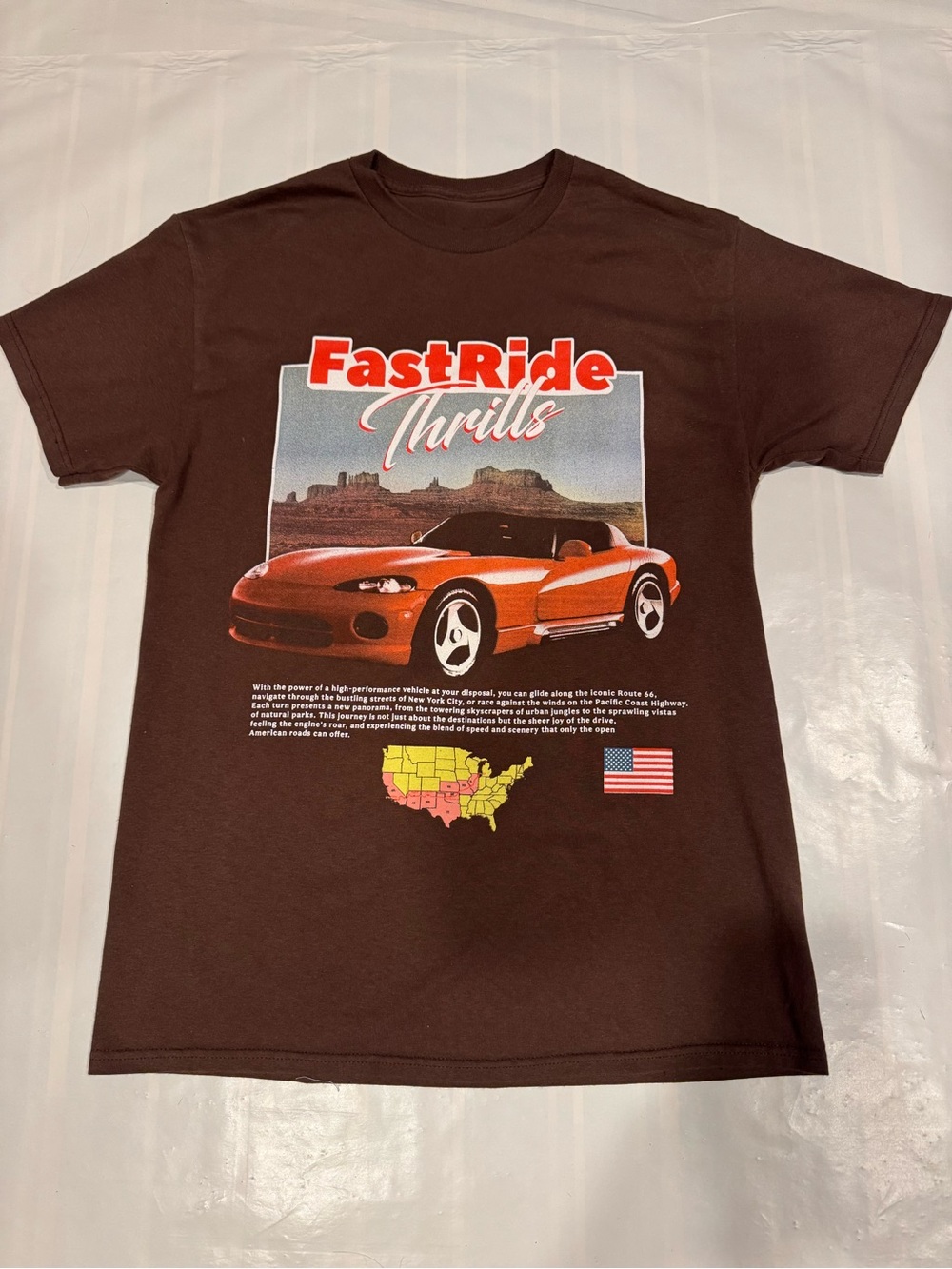 Men's Fast Ride Thrills T-Shirt - Brown- Medium